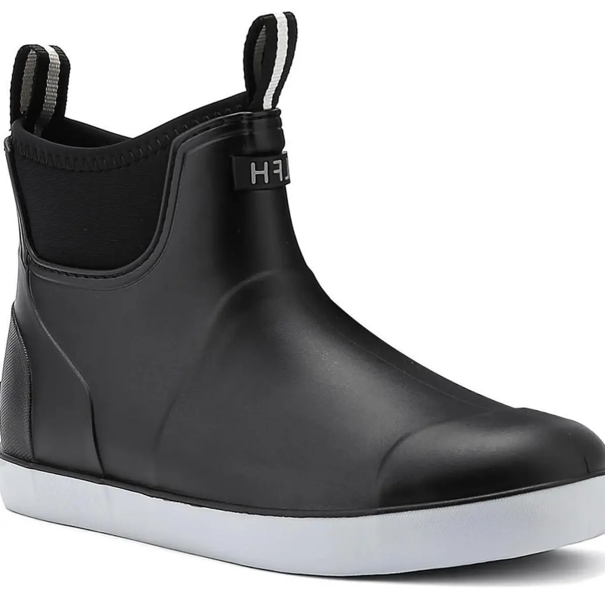 Men's Multi-Size High-Performance Waterproof Ankle Rain Shoe - Anti-Slip Rubber Deck Boot with Practical Design for Outdoor Fishing, Gardening, Home Supplies Rain Footwear, Black Closed-Toe Boot