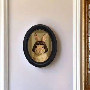 Vintage Art Style Long Hair Rabbit Artistic Print Decorative Home Item, Perfect for Halloween Christmas Thanksgiving Wall Decoration, Room Decor