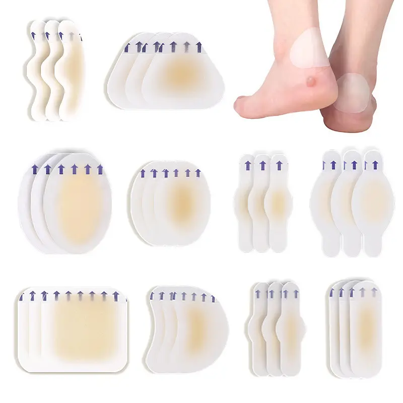 Blister Bandages - 20ct - Water Resistant - More Cushioning - Hydrocolloid Bandages for Foot, Toe, & Heel - Blister Pads for Prevention & Recovery