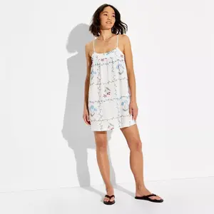Women's Mini Trapeze Ruffle Edge A-Line Dress - Wild Fable White S
