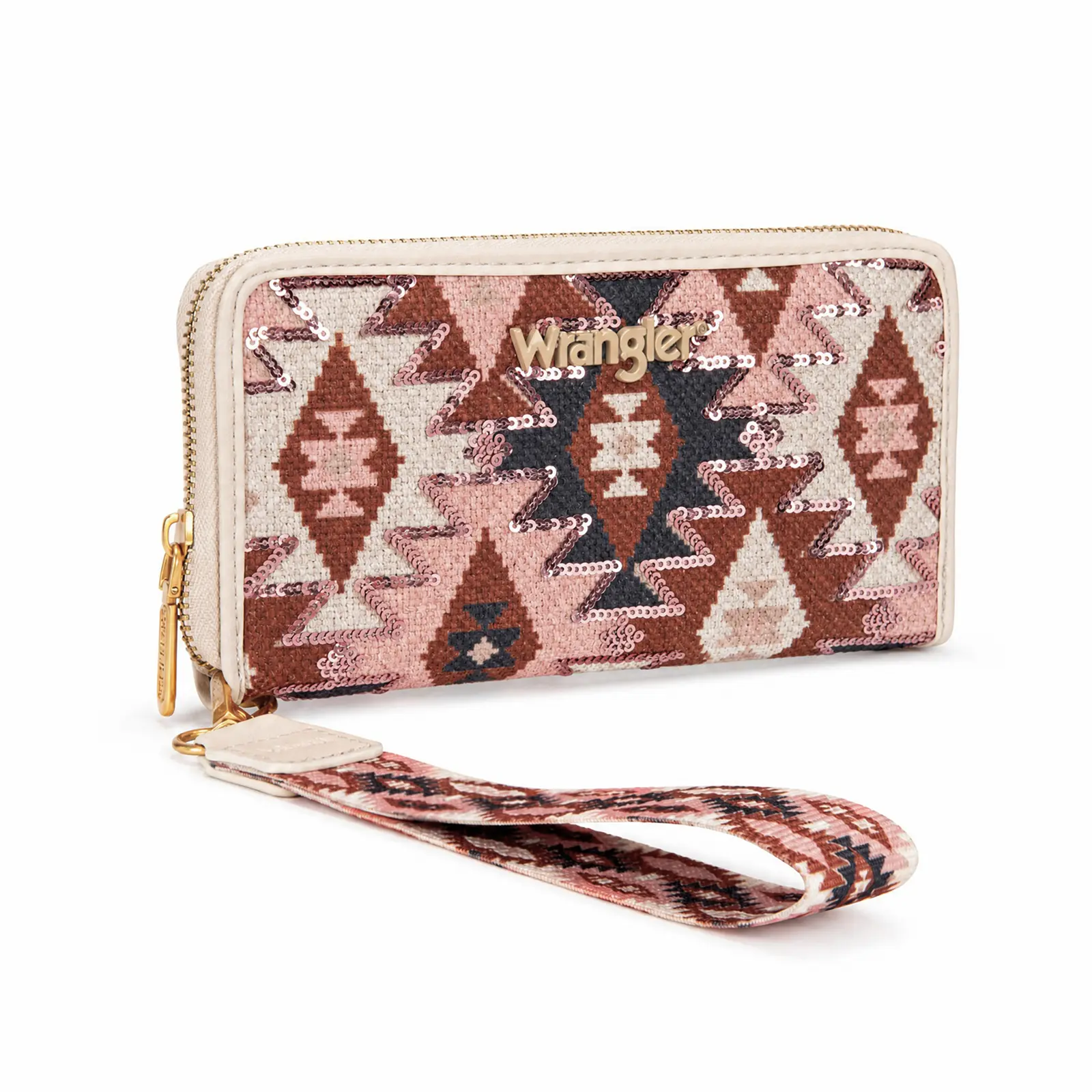 Wrangler Purse for Women Western Aztec Wallet with Sequin Detail Sparkly Underarm Purse