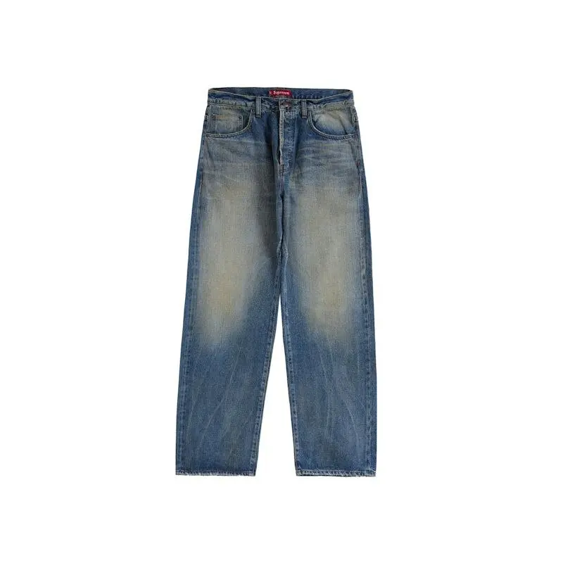 Supreme Distressed Loose Fit Selvedge Jean (SS24) Washed Indigo (men) by StockX