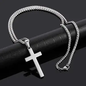 Cross Necklace for Men Stainless Steel Christian Pendant Durable Design with Chain Suitable for Active Daily Wear
