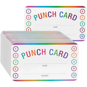 50 Pcs Punch Cards Numbers 1-10, Ideal for Classroom Use, Student Behavior Rewards, Incentive Punch Cards, Educational Supplies, Visual Learning Tools