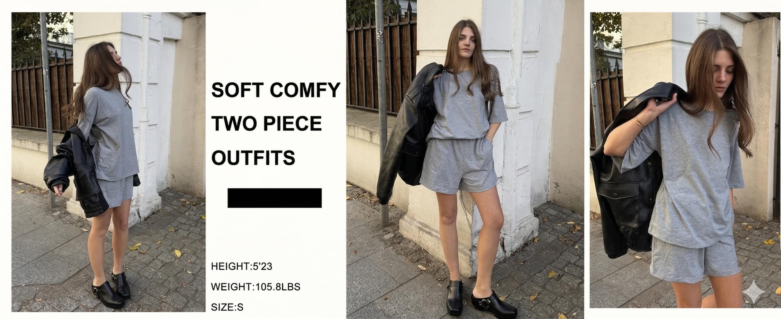 Two Piece Sets for Women Summer 3/4 Sleeve Tops and Elastic Waist Shorts Pajamas Cute Comfy Soft Lounge Striped Pjs