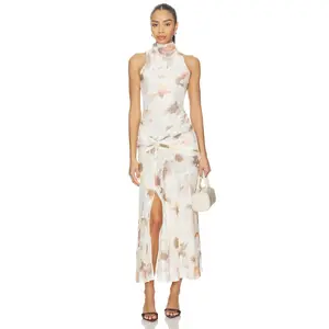 Bardot Leanna Mesh Midi Dress in Ivory Floral