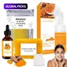 Turmeric Skin Care Set, Anti Aging Set, 4 Counts with Nourishing Cleansing Pads, Facial Cleanser, Turmeric Oil, Soap, Balm, Kojic Acid Soap, Firming #GLOBAL PICKS