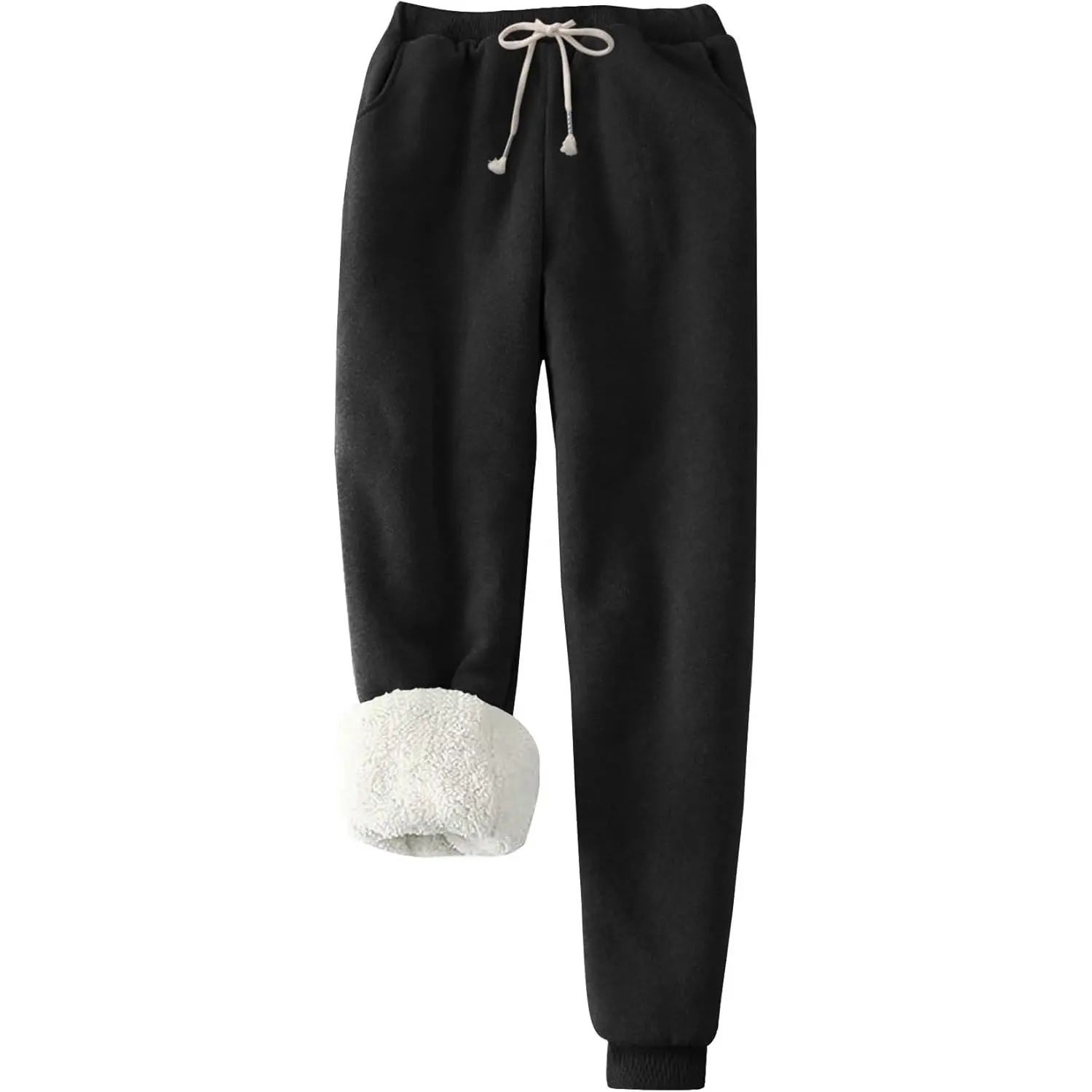 Women's Sherpa Lined Sweatpants Winter Warm, Fleece Joggers for Athletic Lounge