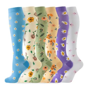 Socks Laboratory  6 Pack Pink Polka Dot Compression Socks  Reduce Varicose Veins & Muscle Fatigue  Cute & Supportive for Office  Daily