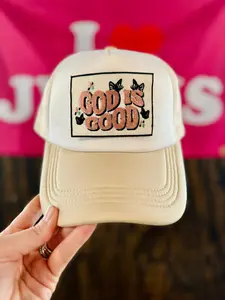 God Is Good Butterfly Patch Foam Trucker Hat