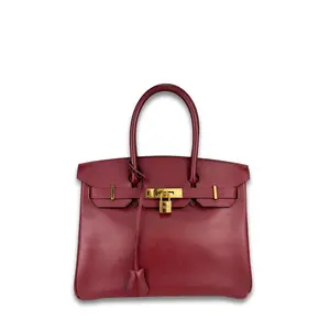 Pre-owned HERMÈS Epsom Leather Top Handle Bags Hermes Epsom Birkin 30 Rouge H 22C