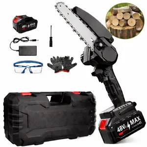 Mini Chainsaw, 6-Inch Cordless Handheld Electric Chainsaw with 1 Battery, for Tree Trimming and Wood Cutting, Ideal Gift for Father, Husband, Men