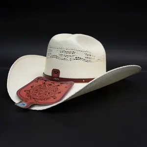 Tombstone Bangora Maverick Style 10x Straw Cowboy Hat Sombrero- Breathable