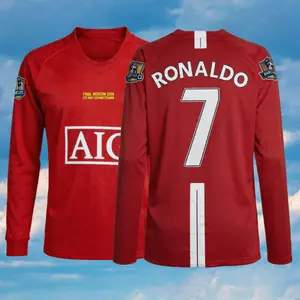 C.Ronaldo 2007 2008 Retro Home Red Away Black No.7 Short-Sleeved Long-Sleeved Soccer Football Shirt