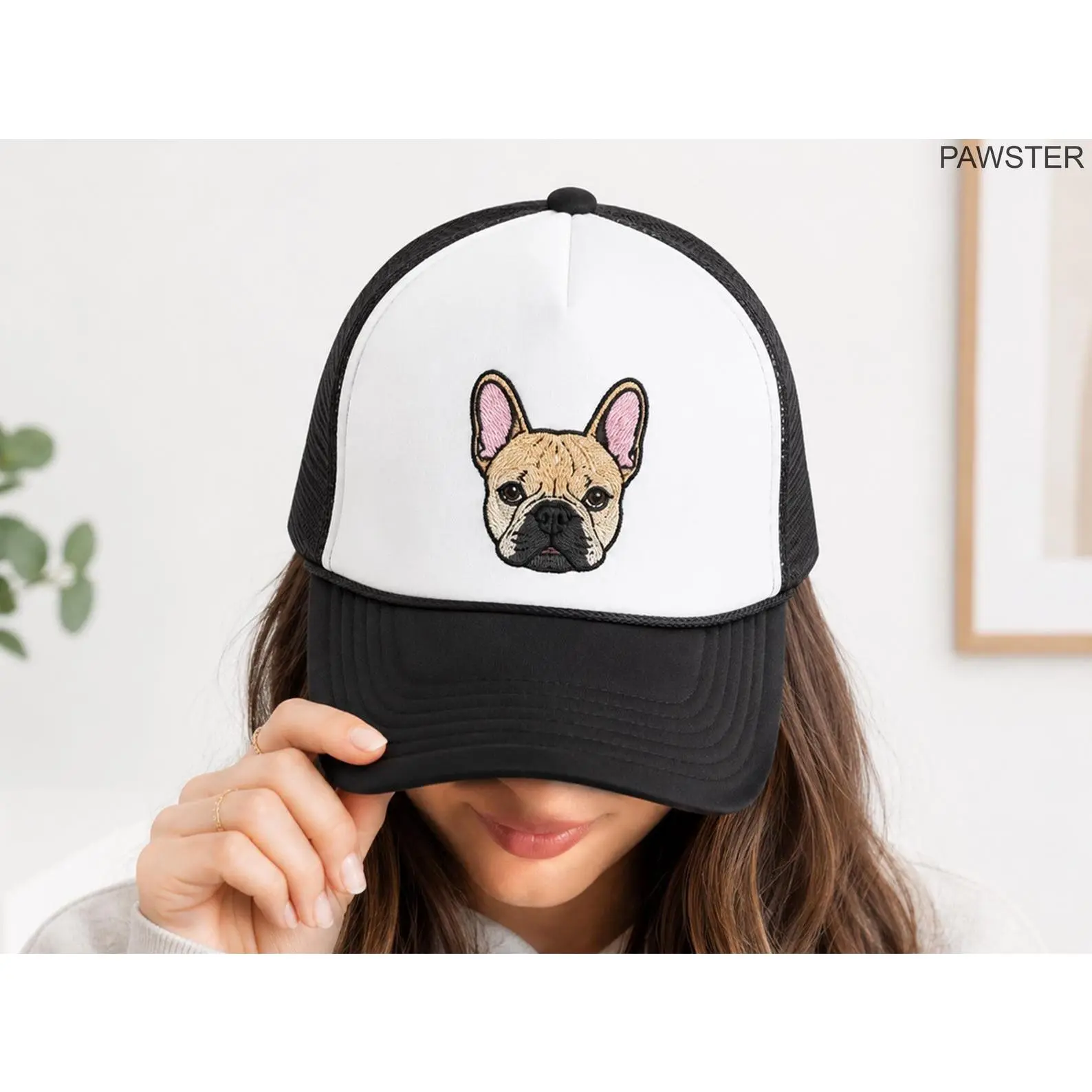 Personalized Pet Trucker Hat, Custom Embroidered Dog Cat Face Cap, Pet Portrait Snapback Mesh Hat, Gift for Dog Moms & Pet Lovers