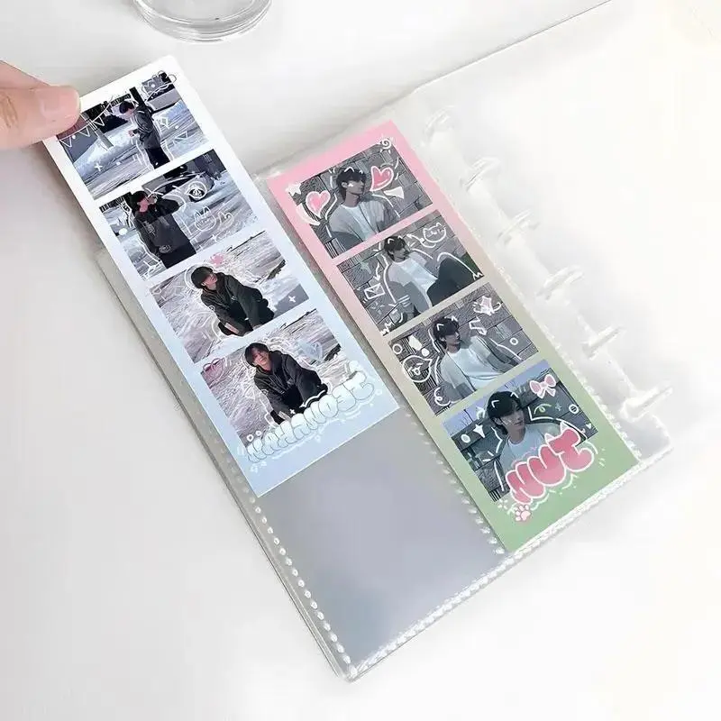 Transparent Rectangular Plastic Photo Booth Frames - 20-Page Home Decor Album for 2x6 in Strips, Wedding Bookmark Holder, Outdoor Use