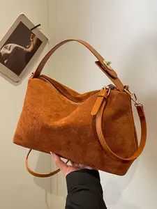 1PC Women's Suede Pillow Bag Handbag, Casual Handbag Satchel, Large Capacity Crossbody Shoulder Clutch, Versatile Design for Women Daily Use & Travel