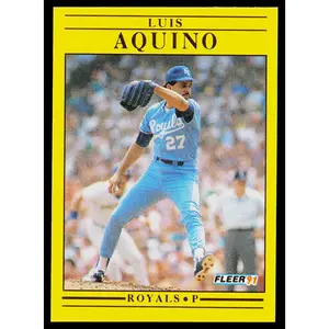 Luis Aquino 1991 Fleer #550 Kansas City Royals