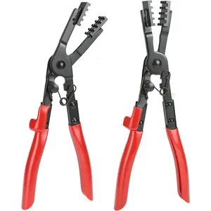 2 count Multi-Angle Hose Clamp Plier Set, Heavy Duty Locking Hose Clamp Tool for Automotive  Coolant Oil Pipe, Reinforced Carbon Steel Spring Button Pliers for Rusted Aging Clamps
