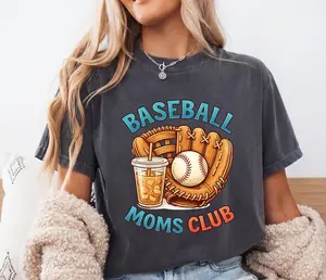 Comfort Colors Baseball Moms Club T-Shirt, Sports Mom Shirt