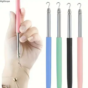4 Pack Easy to Use Bracelet Aid Tool, Quick Snap Jewelry Fastener Unfastener, Multi Color Plastic Hooks for Bracelets Necklaces