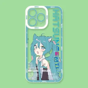 Kawaii Hatsune Miku Phone Case for iPhone 17 Air, 16, 15, 14, 13, 12, 11 Pro Max, 15/14 Plus - Shockproof, Waterproof, Soft Silicone Cover