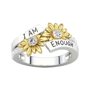 1 Piece Of New Style Two-Tone Sunflower & Daisy-Shaped Women’S Fashion Ring – Ideal As A Holiday Gift For Female Friends