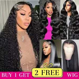 [Combo sale 28"&22"&22"]" buy 1 get 3 wig Jerry Curly 13x4 Lace Front Wigs Human Hair with Baby Hair180% Density Human Hair Wigs for Black Women
