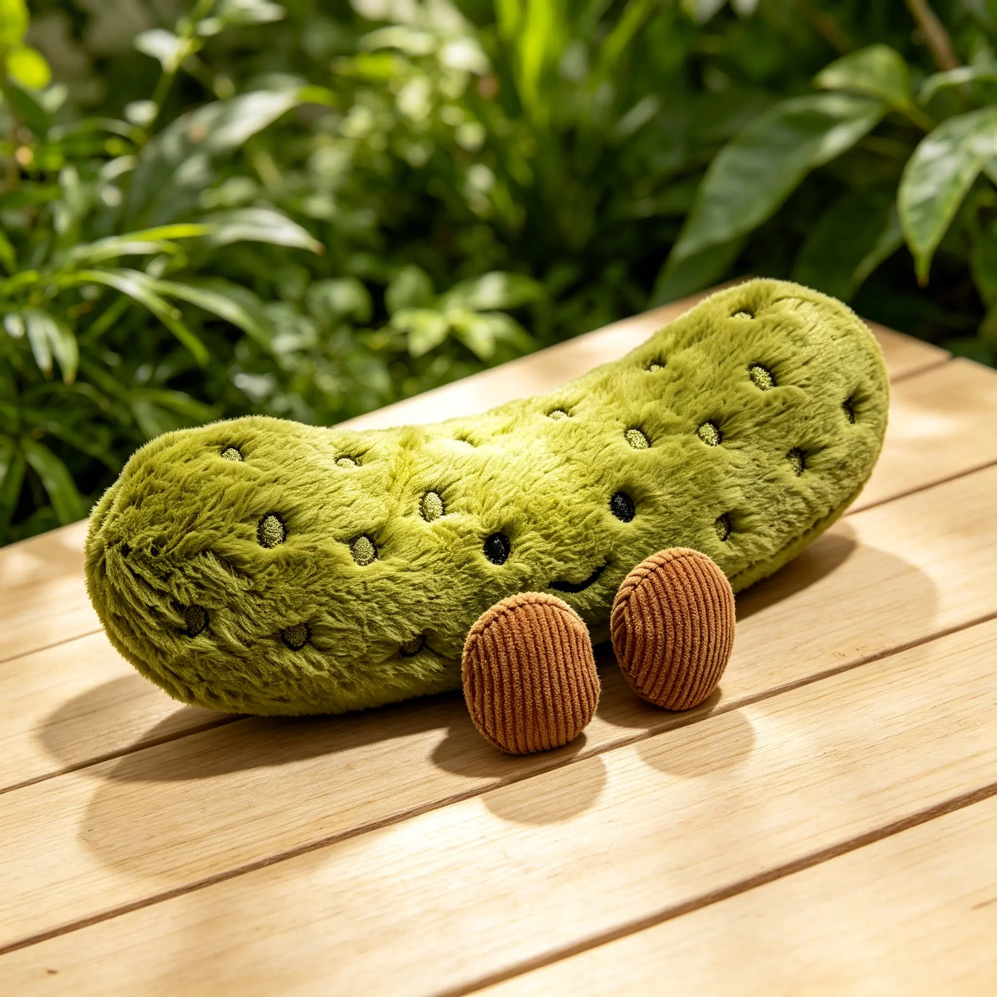 26cm Cute Pickle Soft Cotton Plush Doll, Adorable Vegetable Stuffed Companion with Sweet Face & Mini Tiny Feet, All-Ages Novelty Stuffed Toy Gift for All People