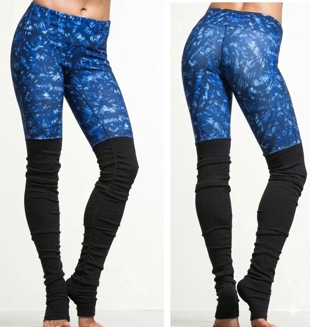 Alo Yoga Goddess Ribbed Kaleidoscope High Waist Leggings in Blue/Black | Women's