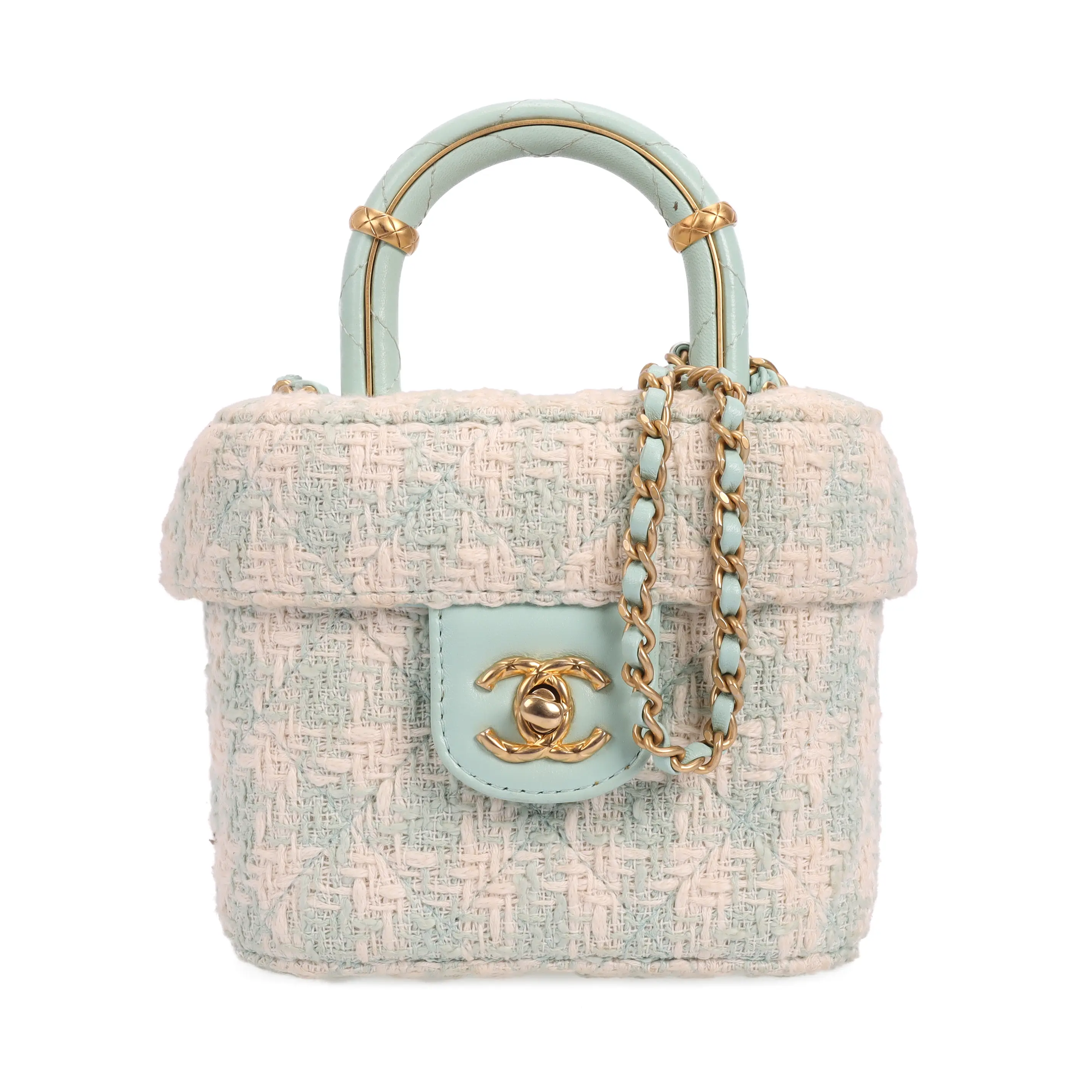 Pre-owned CHANEL Tweed Shoulder Bags Green 37390798