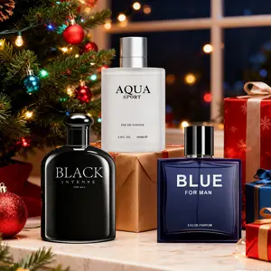 3PACK/300ml Men's Christmas Cologne Set with Aromatic Citrus and Woody Scents of Grapefruit Mango and Sandalwood, Festive Holiday Fragrance Collection for Men, Seasonal Gift Assortment