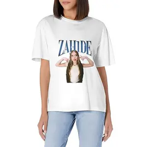 100% Cotton ZAHIDE Relaxed Fit Short Sleeve T-Shirt - Breathable Round Neck Casual Top, Machine Washable Durable Fabric for Spring Summer Vacation & Casual Attire, Cotton T Shirts Classic Round Neck, Simple Design, Soft Texture