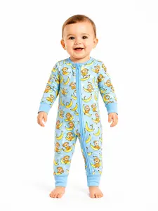 Bearly Bare Unisex Bamboo Viscose Footless Baby Zipper Onesie, Ultra-Soft Infant Pjs, Newborn Preemie Essentials, Banana Buddy Sleepwear