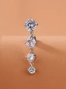 Cubic Zirconia Decor Belly Ring Unisex Fashion Punk Body Piercing Jewelry with Unique Design and Stylish Fit