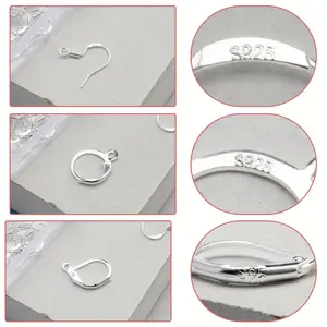 140-Piece 925 Silver Plated Jewelry Making Kit, Includes 20 Ear Hooks, 10 O-Ring Clasps, 10 D-Ring Clasps, 100 Closed Rings