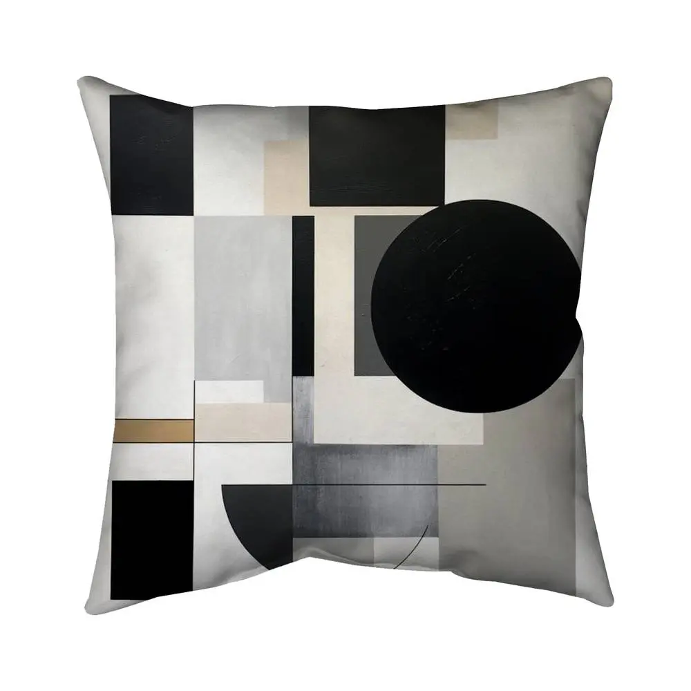 360 Stand Geometric Print Plush Fill Pillow - 16x16 in Brown, Printed Textile Bedding Accessory for Bedroom Use, Soft Furnishings Piece, Item 5543-1616-PA26, Decorative Standard Pillows