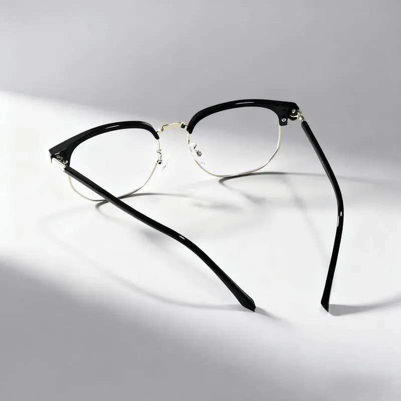 Unisex Square Frame Glasses with Blue Light Blocking Lenses, Minimalist Lightweight Copper Alloy Eyewear for Men & Women, Minimalist Aesthetic, High Quality Eyewear, Metal Frame, Blue Light Glasses