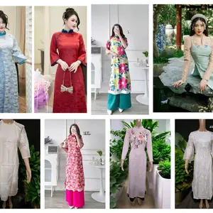 Vietnamese Ao Dai M13 With Pants For Women ( Vietnamese Size ) / Áo Dài Cách Tân Truyền Thống Việt Nam/ Girl Ao Dai / Luna Ao Dai