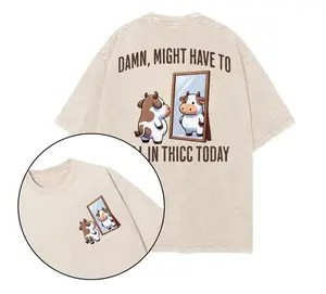 Damn, Might Have to Call in Thicc Today Printed Gym Shirt, Gym Shirt, Vintage Gym Design T-Shirt, Gym Shirt Women Top Womenswear Tshirt - Celebrity Style, Gym Shirt Women-women's shirt