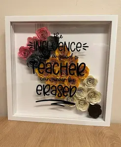 Influence of a Teacher Shadow Box Paper flowers (black)