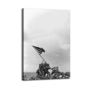 Iwo Jima Flag Raising Artistic Wall Decor, Waterproof Canvas Poster, Cute And Vibrant Poster for Bathroom, Living Room, Bedroom, Dorm, A Perfect Gift Idea for New Year Home Decor