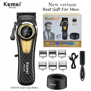 Professional Cordless Operation Hair Clipper Km-2242, High Power High Performance Electric Trimmer, Rechargeable Barber Machine for Salon Use, Durable Design, Barber Equipment