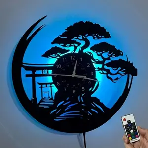 Colorful vinyl wall clock, featuring the theme of Bushido Bosatsu, suitable for home decoration, office decoration, hotel decoration, classroom decoration, holiday gifts, birthday gifts, graduation gifts, and tabletop ornaments.