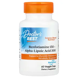 Doctor's Best Benfotiamine 150 + Alpha-Lipoic Acid 300, 60 Veggie Caps