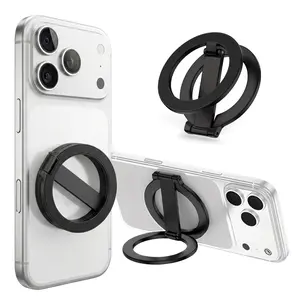 Dual-Side Magnetic Phone Grip for MagSafe, Portable Magnetic Phone Grip and Double Side Holder for Desk, Travel, Kitchen, Gym, Kickstand for iPhone 17/16/15/14/13/12 Series Case All Phones
