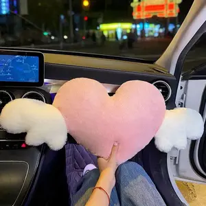 Comfortable Car Love Wings Lumbar Support Pillow, Soft Plush Auto Backrest Neck Cushion, All Seasons Perfect for Car, Home & Office