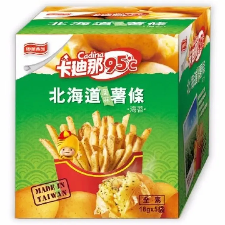 Cadina Crispy 95℃ Seaweed Snack French Fries - 18g x 5 Pack