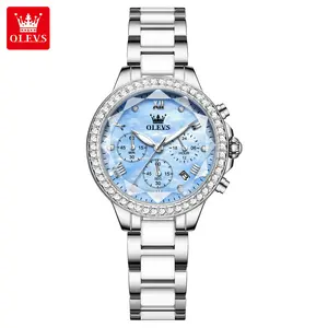 OLEVS brand women's watch diamond-set waterproof calendar luminous light luxury temperament personality quartz watch