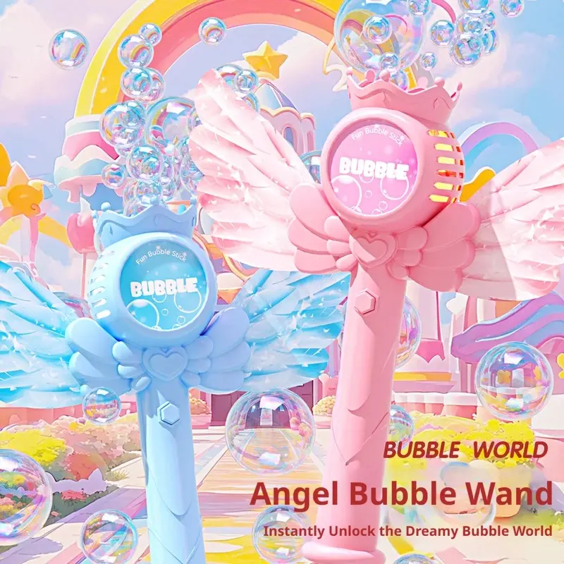 2026 New Electric Angel Automatic Bubble Handheld Bubble Stick Emit Light and Sound Bubble Gun for Party Summer Outdoors Toy,panda,stitch,collectible,Brown,Owl,Squishmallow with Cap,Animated,Grinch,Standing Plush